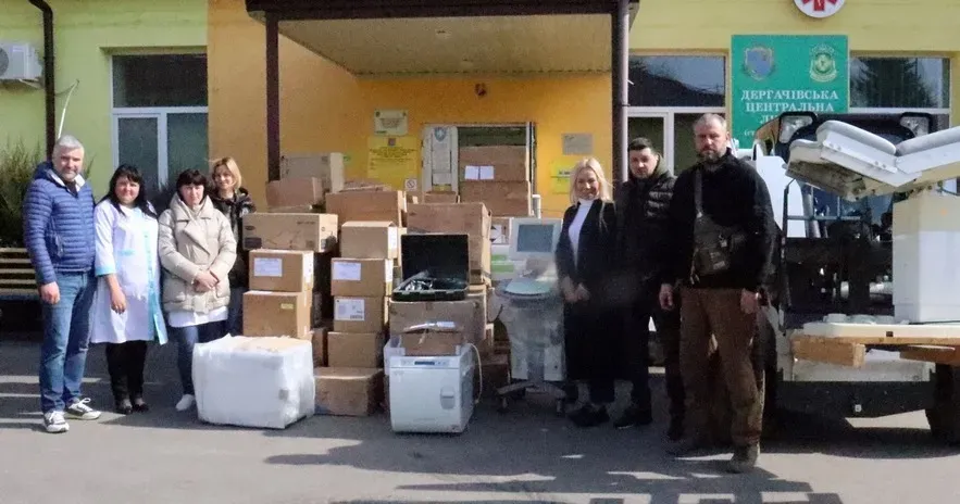 Фото Дергачівської центральної лікарні Дергачівська центральна лікарня отримала потужну партію допомоги від благодійників.